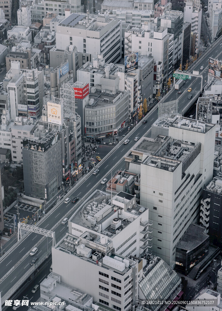 俯瞰城市建筑群