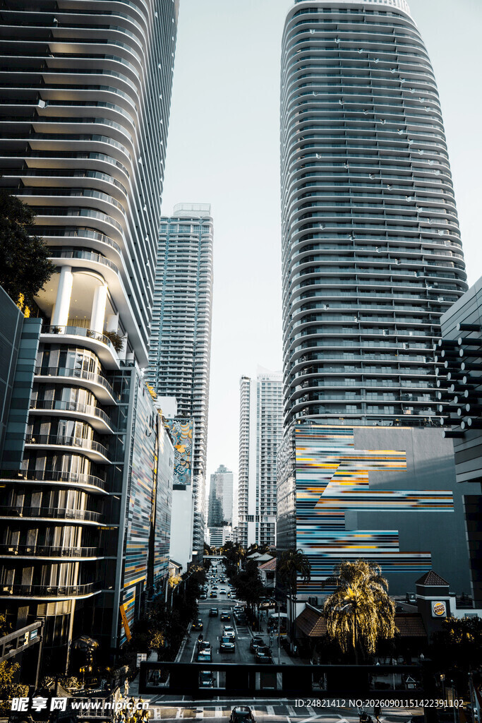 现代都市摩天大楼景观
