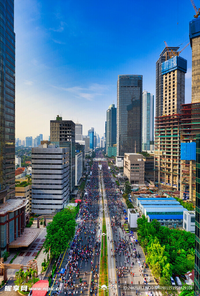 繁华都市街道景观