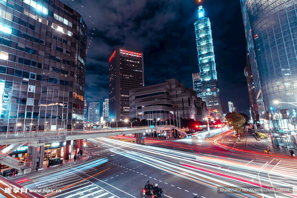 都市夜景车流光影魅力