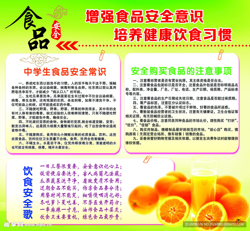学校食品安全宣传海报