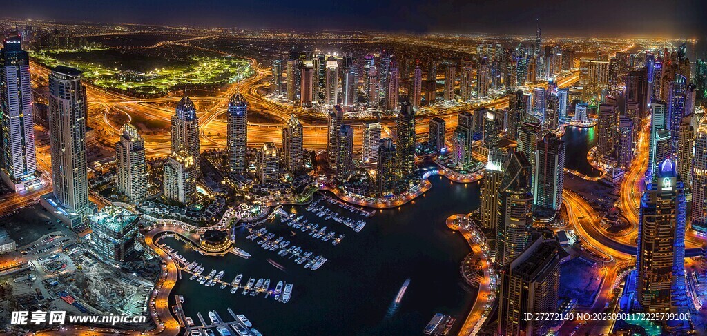 璀璨都市夜景俯瞰图