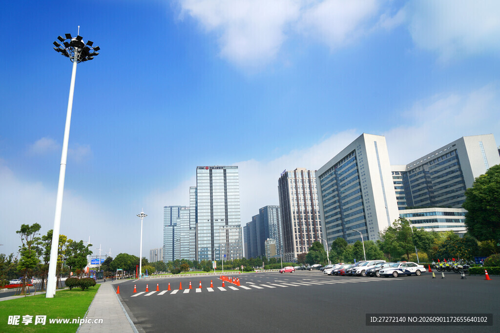 城市现代办公区道路景观