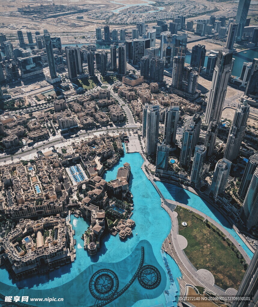 迪拜城市景观俯瞰图