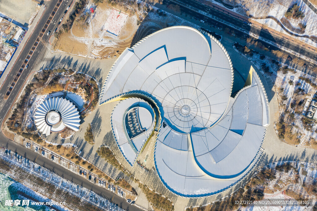 现代独特建筑俯瞰景观