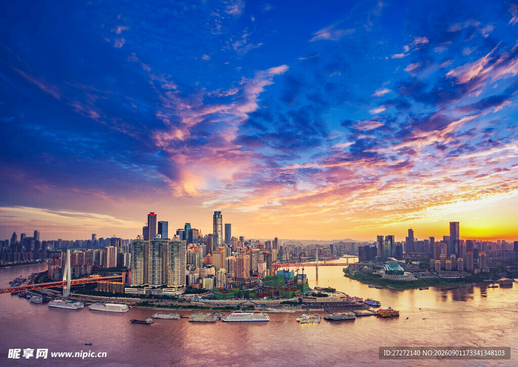上海外滩绚丽黄昏美景