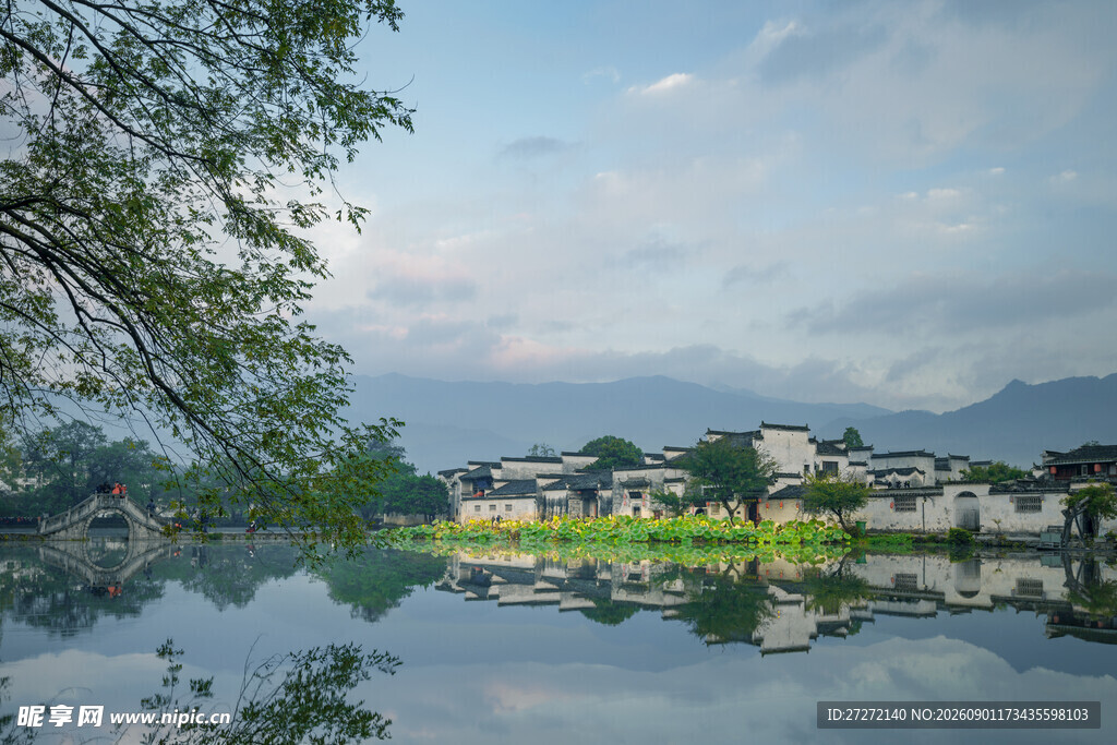 江南水乡宁静湖景风光