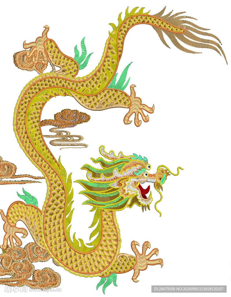 传统金色祥龙图案