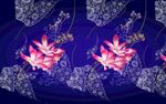 深蓝背景上的梦幻莲花图案