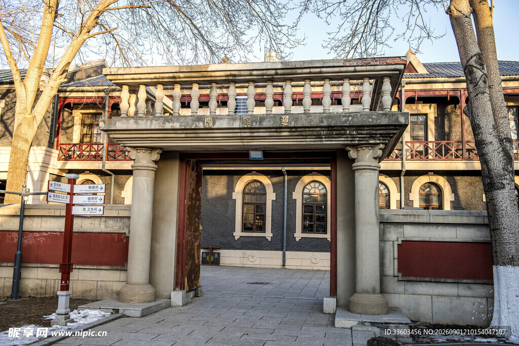 中式传统门楼建筑景观