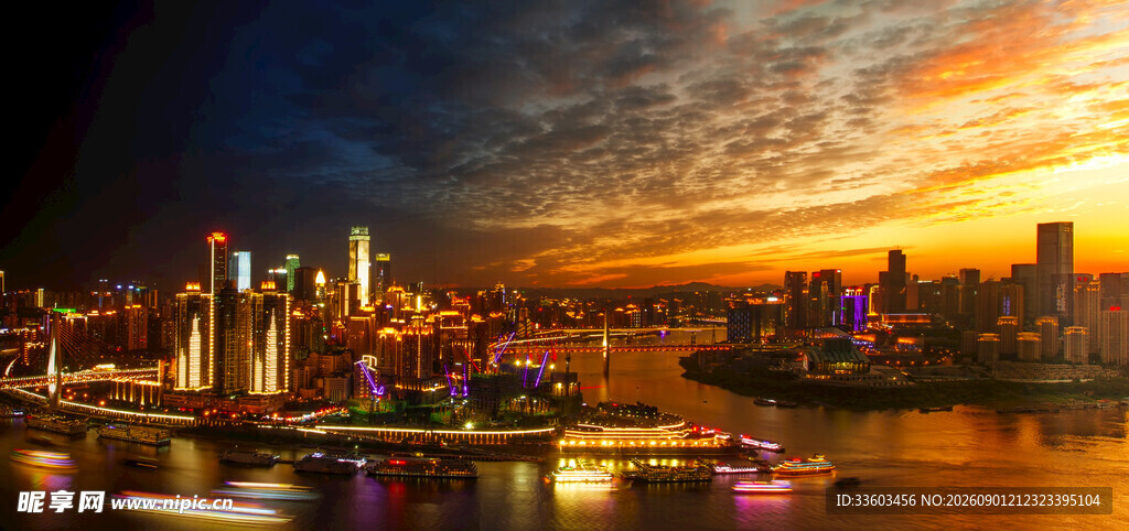 上海外滩绚丽夜景风光