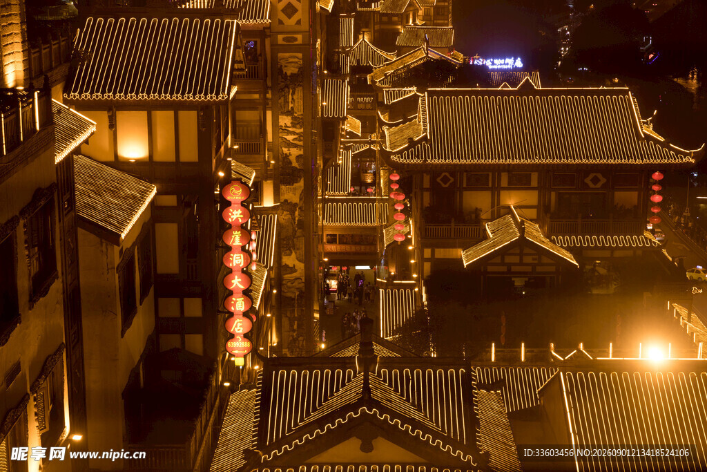 古建夜景灯火阑珊处