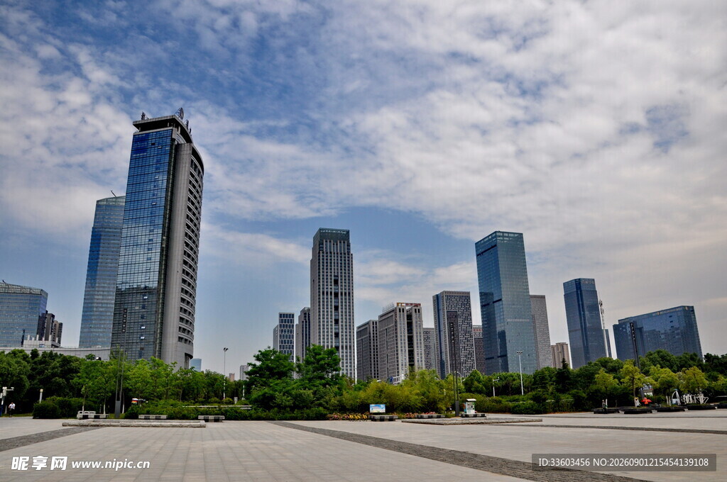 现代都市天际线景观