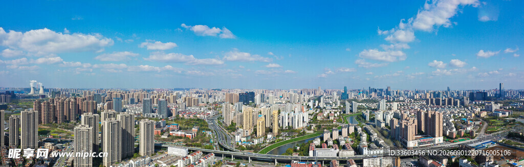 城市天际线全景俯瞰