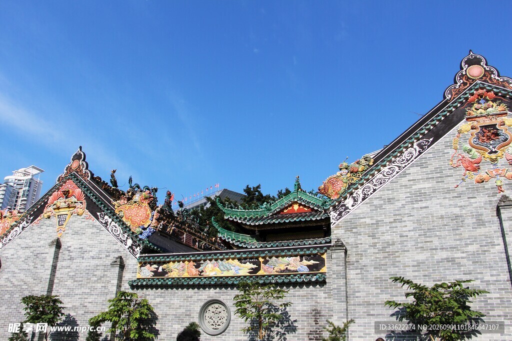 中式古建筑大门景观