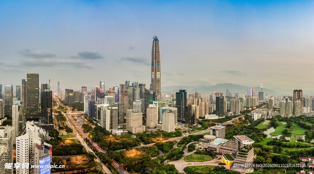 深圳都市繁华天际线景观
