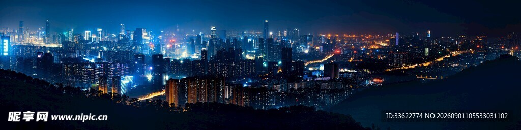 城市夜景俯瞰图