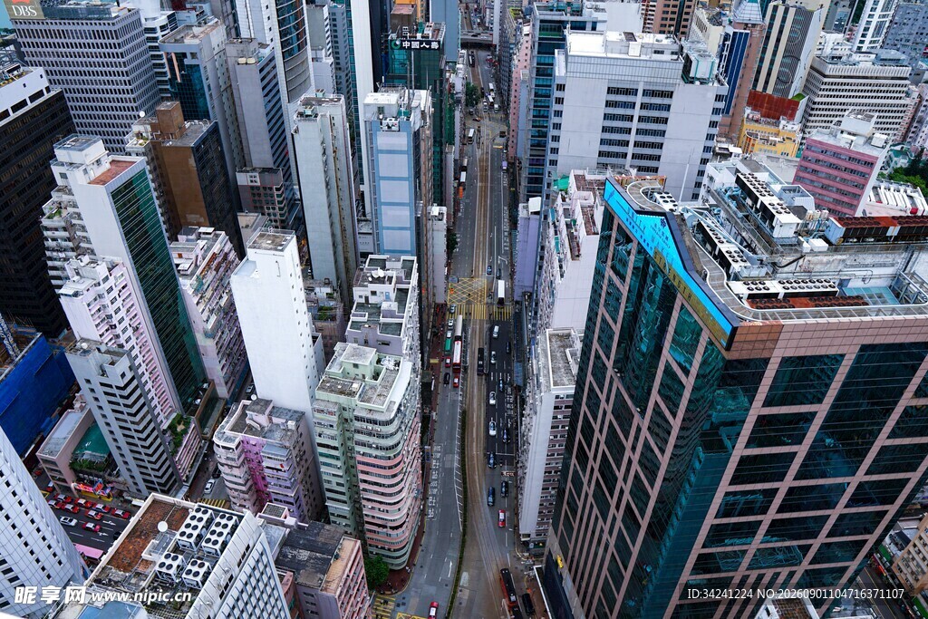 俯瞰繁华都市建筑群