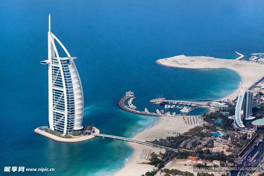 迪拜帆船酒店海滨风光