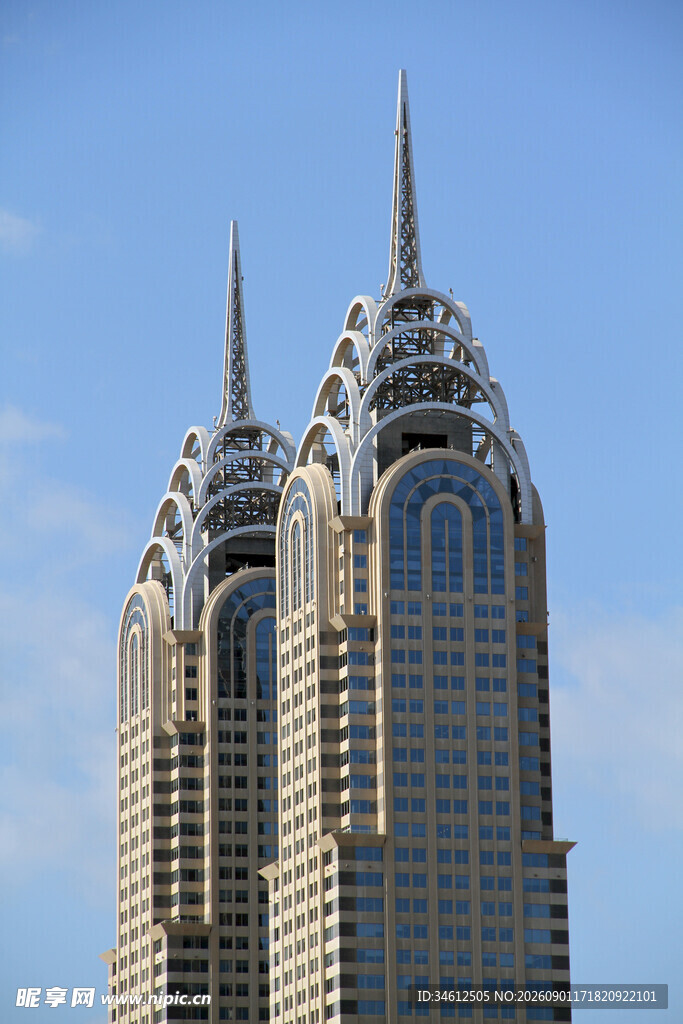 双子摩天大楼建筑景观