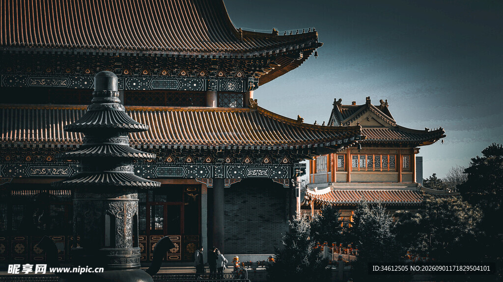 古建夜景尽显东方韵味