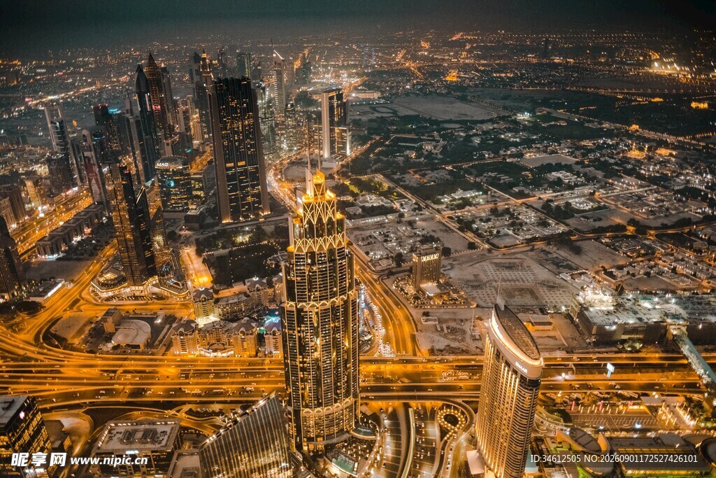 璀璨都市夜景俯瞰图