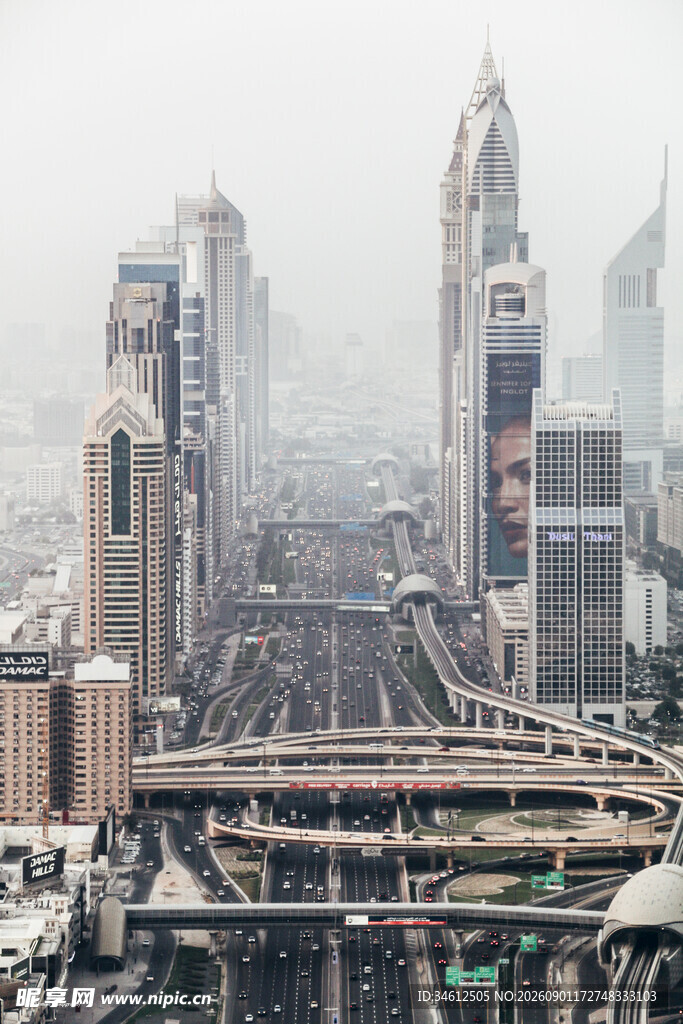 迪拜繁华都市建筑景观