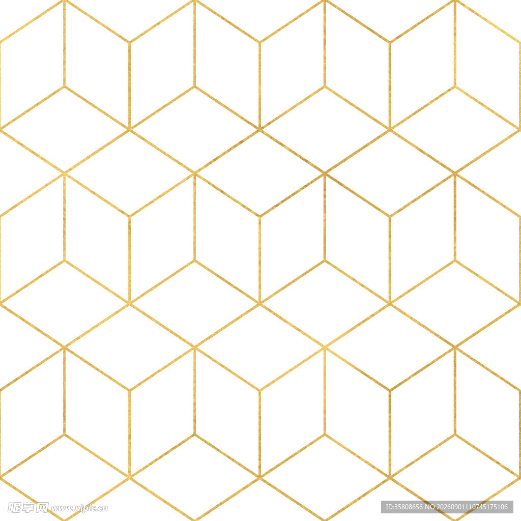 金色六边形几何图案