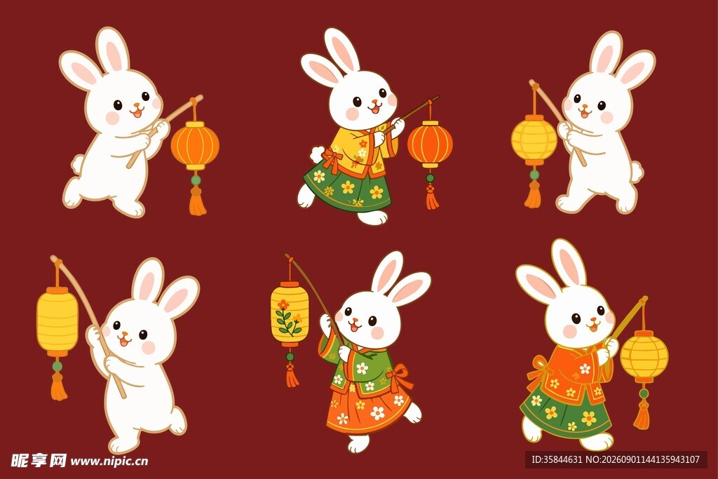 新春兔子素材