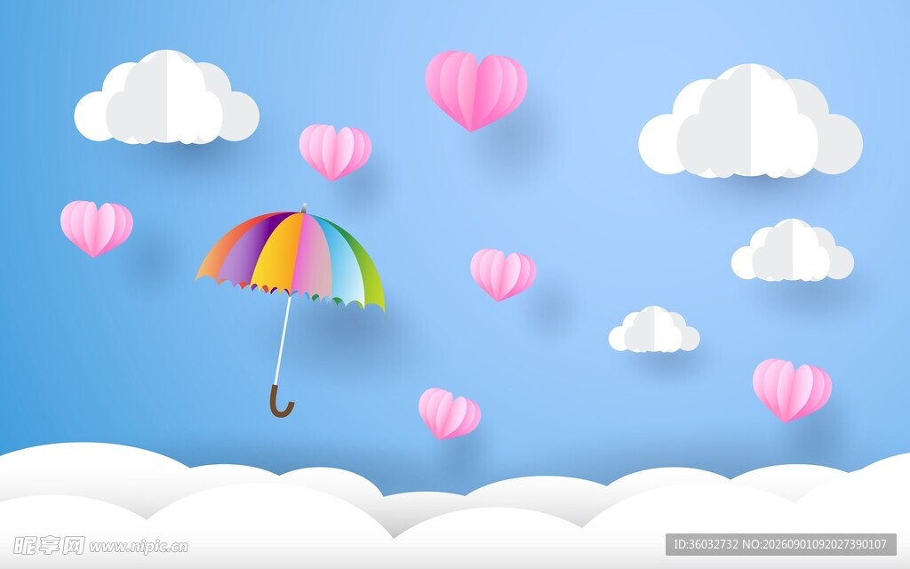 彩虹雨伞背景