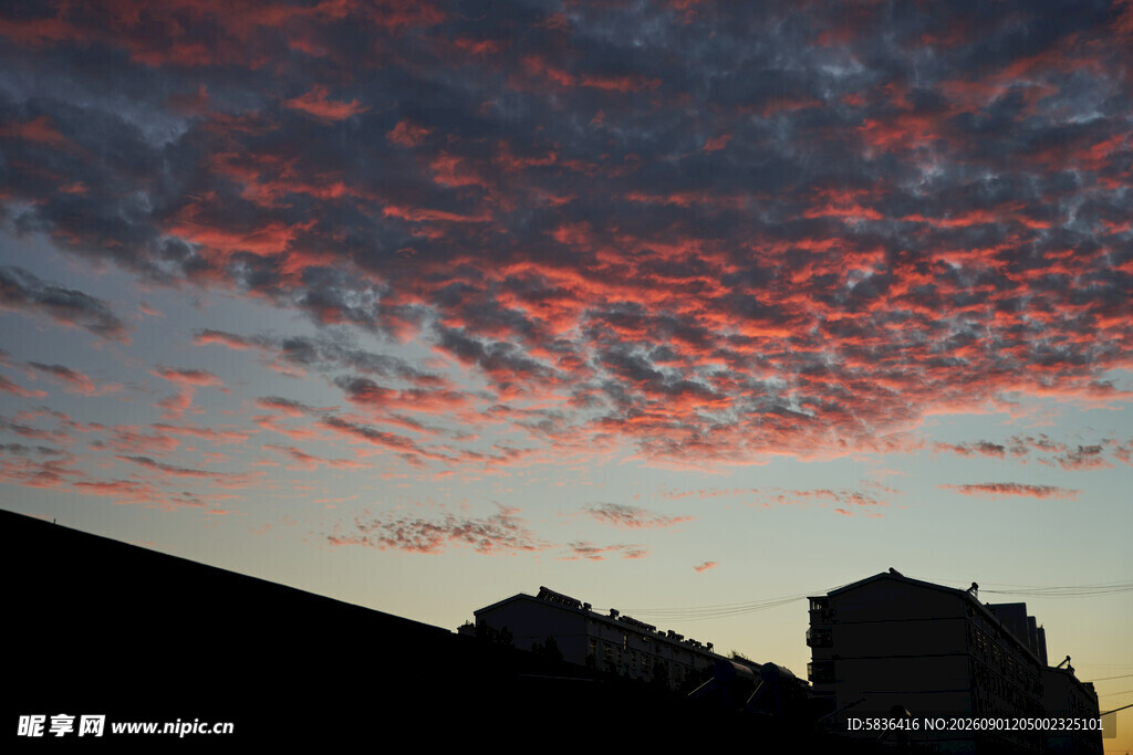晚霞 天空 暮色 建筑 夕阳 