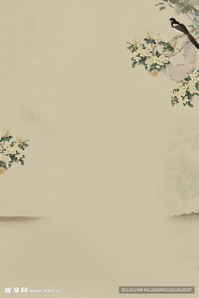 中式花鸟意境图