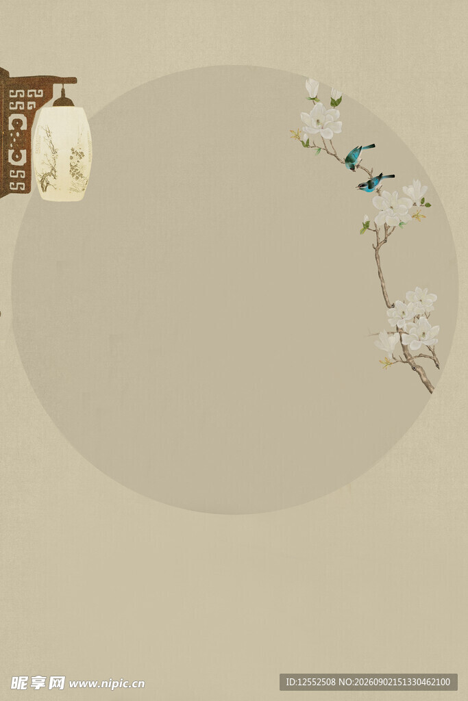 中式花鸟简约背景图