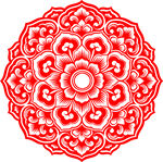红色传统花纹圆形图案
