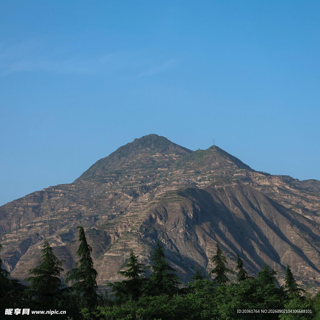 巍峨山脉与葱郁林木