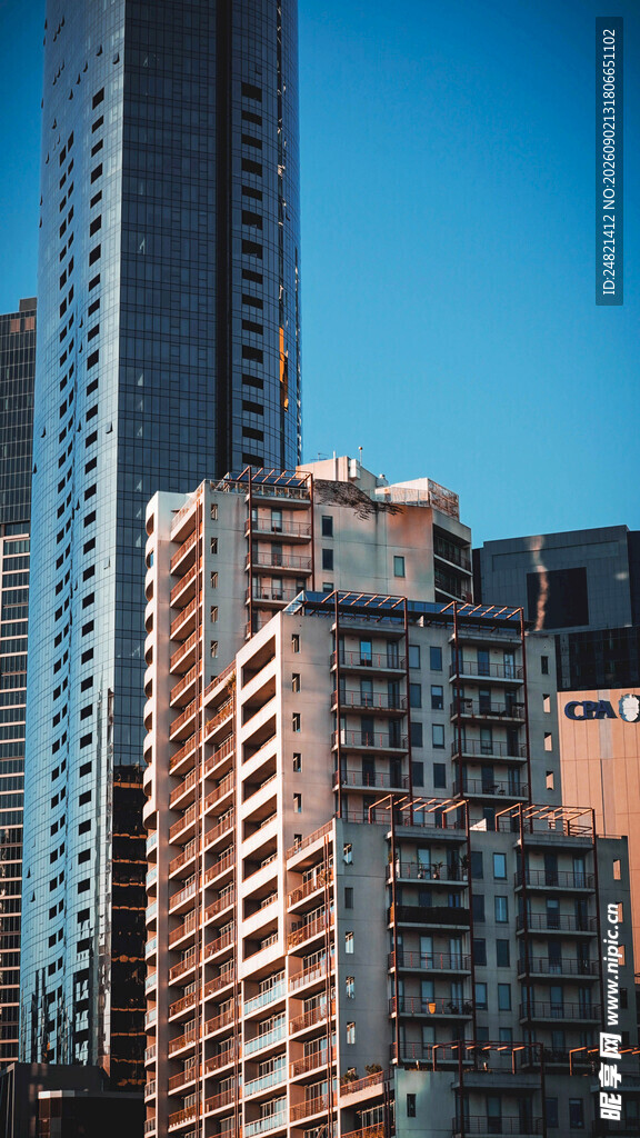 城市中错落的高楼建筑