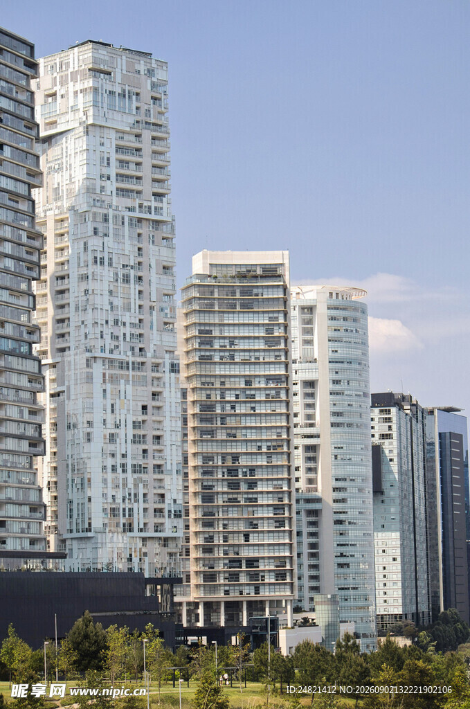 现代都市高楼建筑群景观