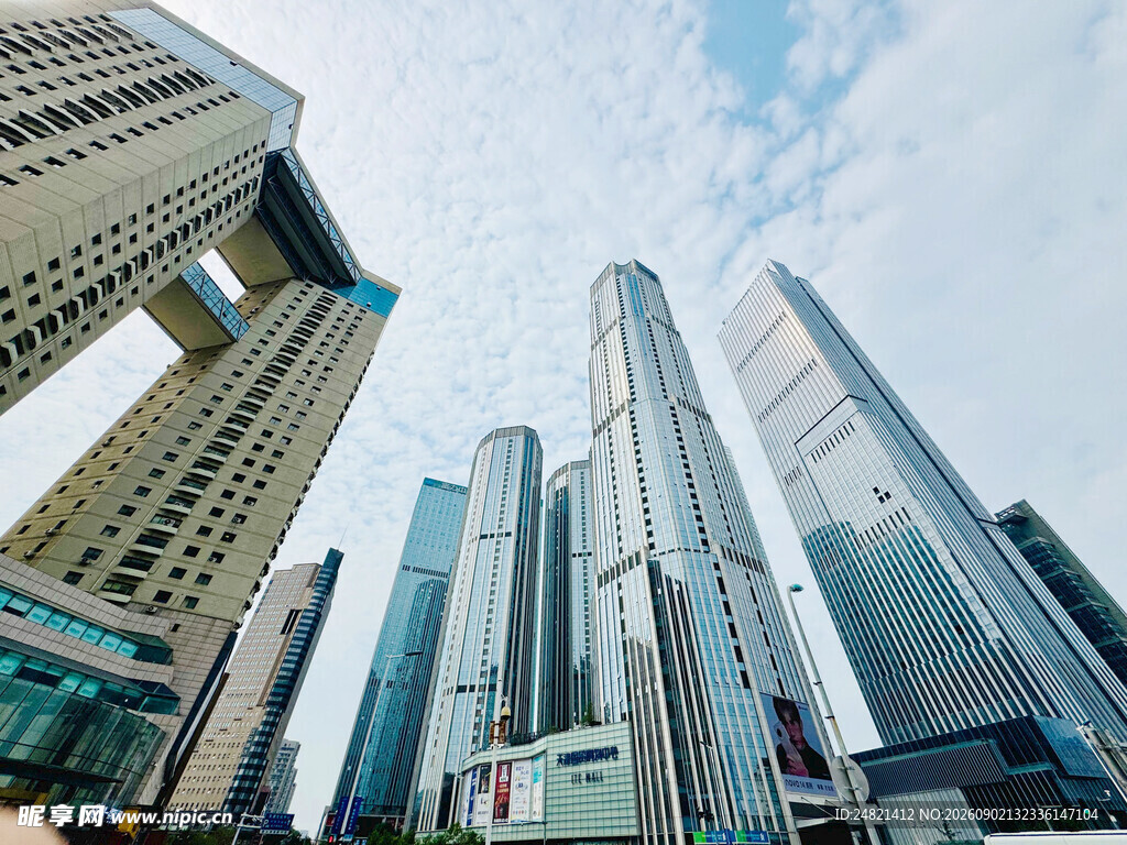 都市摩天大楼建筑群