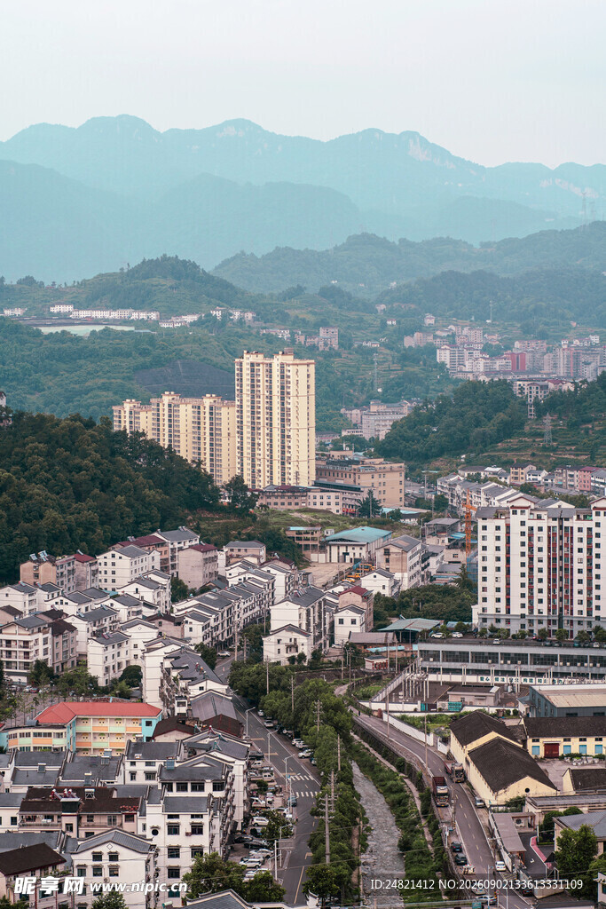 山城城市景观俯瞰图