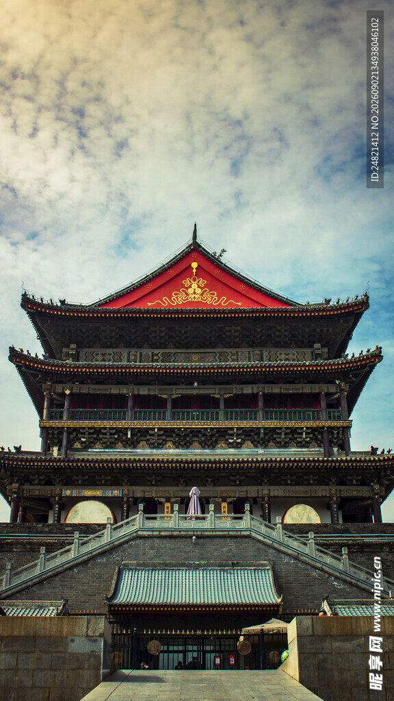 西安钟楼壮丽景观