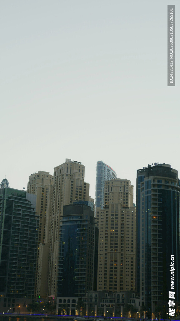 迪拜城市天际线高楼景观