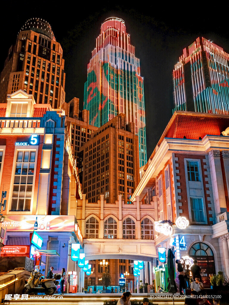 澳门繁华夜景灯光璀璨