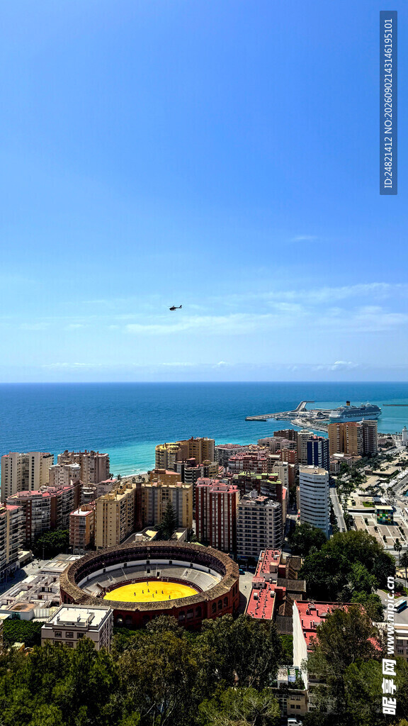 城市海滨风光全景图