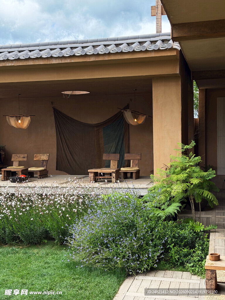 日式庭院休闲小屋景观