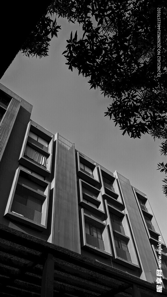现代建筑外观局部特写