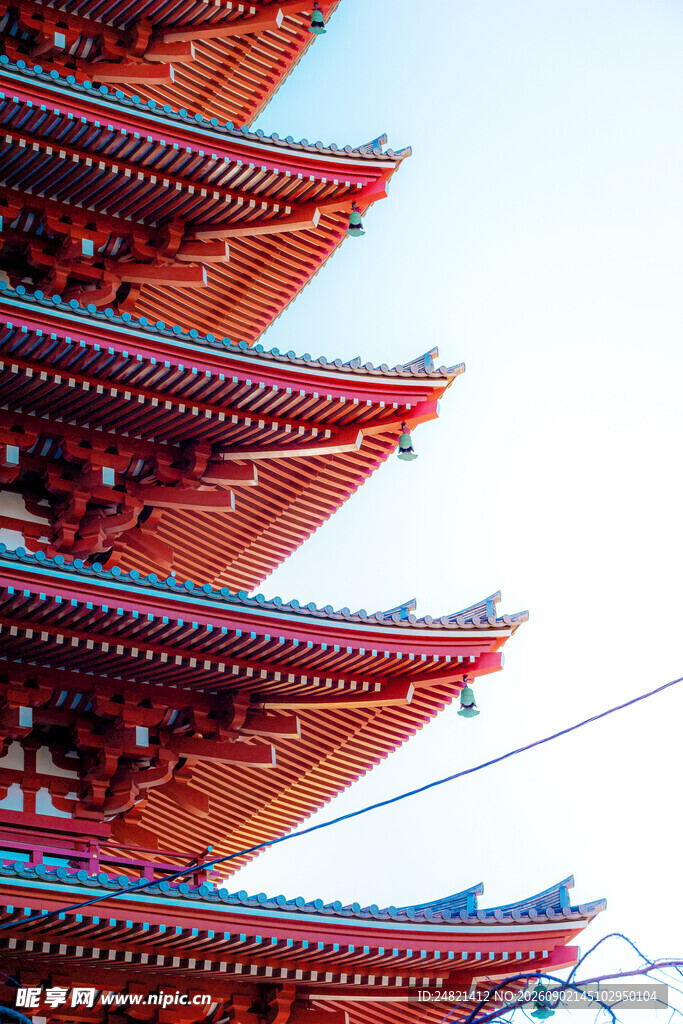 中式古建筑飞檐特写