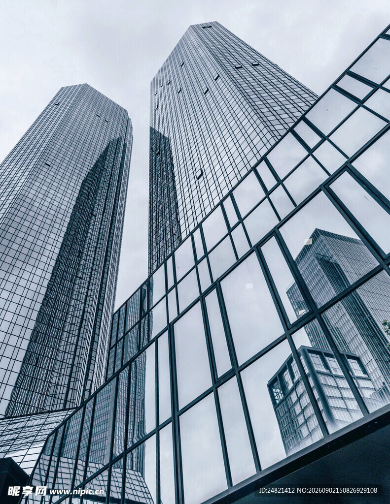 都市摩天大楼玻璃建筑景观