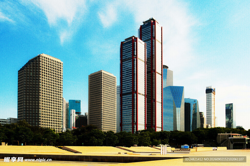 现代都市摩天大楼景观