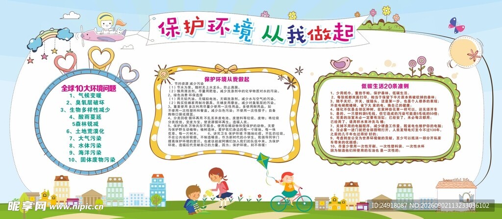 校园文化展板保护环境环保知识