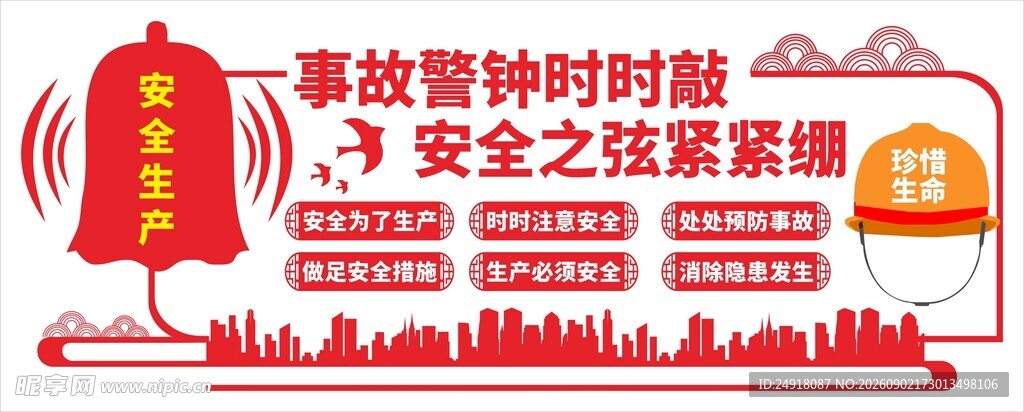 工地安全生产标语口号背景文化墙